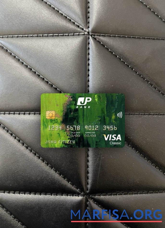 Realistic Japan Post bank visa classic card photolook front example